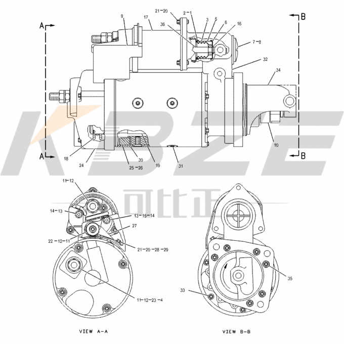 6V-5720 106-8559 CAT C7 3116 3126 ENGINE 24V 12T 8.1KW STARTER MOTOR ...