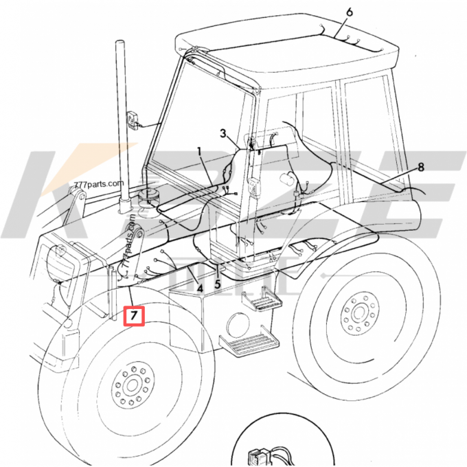 KBZE 721/10495 JCB HARNESS ESOS LINK FOR 214E 3CX 4CX BACKHOE LOADER