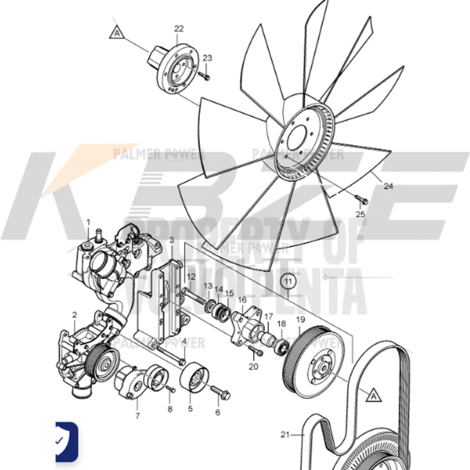 KBZE VOE21034351 21034351 VOLVO TAD731GE ENGINE 6HOLES 9BLADE FAN BLADE