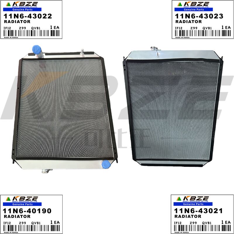 11N6-40190 11N6-43021 KBZE BRAND 11N6-43022 11N6-43023 RADIATOR ASSY FOR HYUNDAI R210-7 R220-7 R225-7 EXCAVATOR FITS CUMMINS 6BT ENGINE